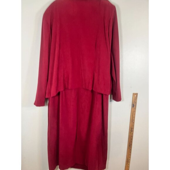 Retro Floral Plaid Dress Set Red 22W Festive Holiday Cottagecore Boho Indie Folk - Picture 12 of 15